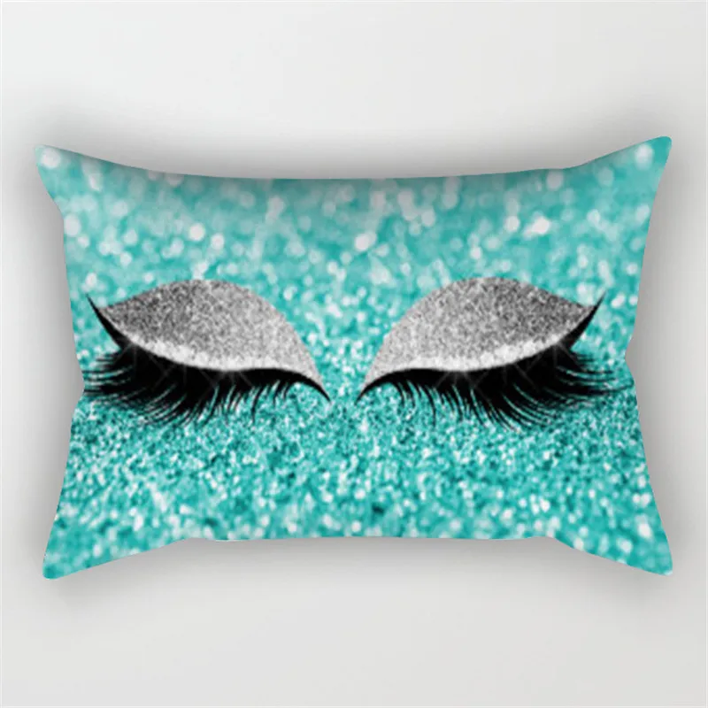 Hot Printed Sleeping Eyes Throw Pillow Covers Decorative Cushion Cover Polyester Blink Eyelash Cushions Home Decor Accessories