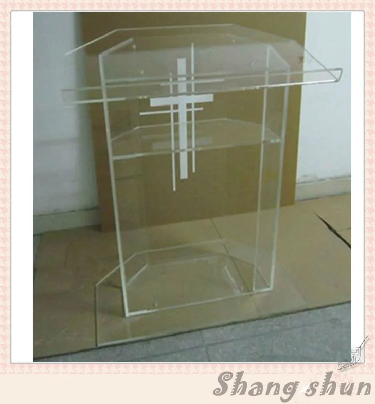 Plexiglass Cheap Pulpit, Acrylic Lectern/Podium Rostrum/Pulpit Acrylic Dais Clear Church Podium Stand