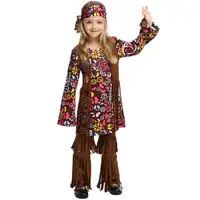 Umorden Peace and Love Hippie Costume for Girls Kids Child 70s Costumes Halloween Party Carnival Fancy Dress
