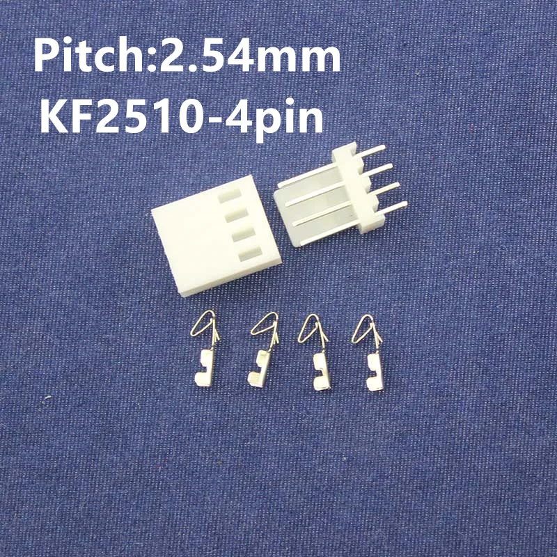 

Free Shipping 50 sets KF2510-4pin 2.54mm Pitch Terminal / Housing / Pin Header Connector Adaptor KF2510-4P Kits