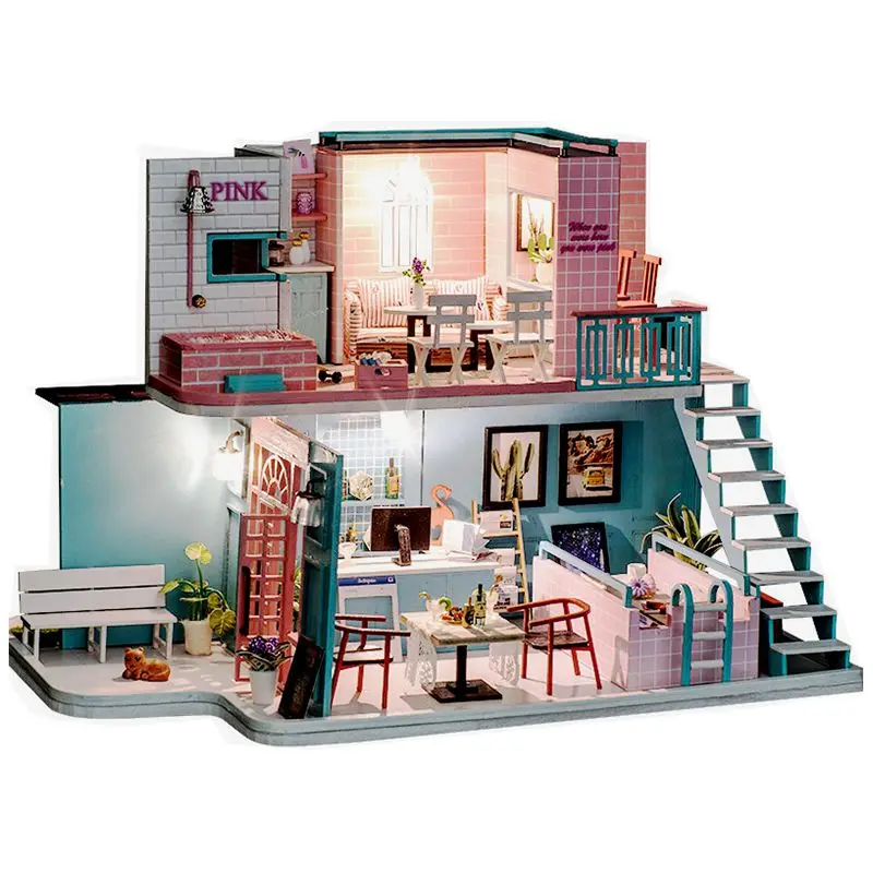 

3D Doll Houses Diy Wooden Toy Furniture Thumbnails Doll House Miniature Dollhouse Toys For Children Grownups Christmas Gift