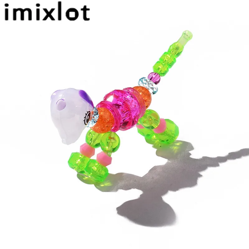 Imixlot милые деформируемые 5 стилей Мультяшные животные Детские DIY браслеты для мальчиков и девочек акриловые хрустальные подарки