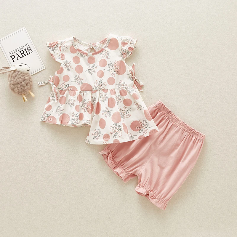 

Children's wear baby 2019 summer new children's baby flower clothtwo-piece