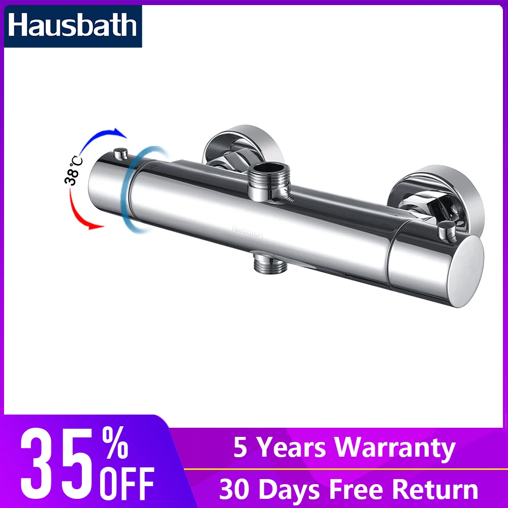 

Bathroom Thermostatic Shower Faucets Mixer Tap Ceramic Valve Wall Mounted Dual Hole Bath Shower Set Temperature Controller