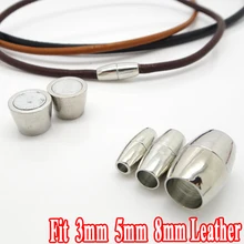 

6sets fit for 3-5-8mm Magnetic Clasps Rhodium Plated Copper Based Strong DIY Jewelry Settings Leather Bracelets Connector