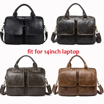 Men's Bag Genuine Leather Men's Briefcases Laptop Bag Leather Totes for Document Office Bags for Men Messenger Bags 2