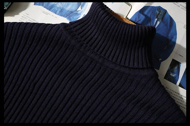 2018 новые мужские пуловеры, Свитера классический вязаный свитер Мужчины водолазка тепловой анти-пиллинг мужской свитер осень-зима M-3XL