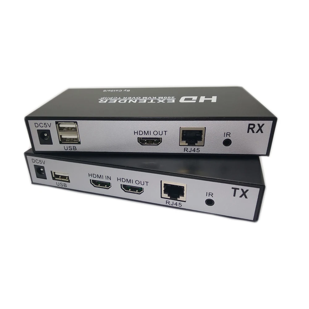 HDMI KVM Extender 200M USB IR от CAT5e/6 Поддержка TCP/IP режима один во и каскадного