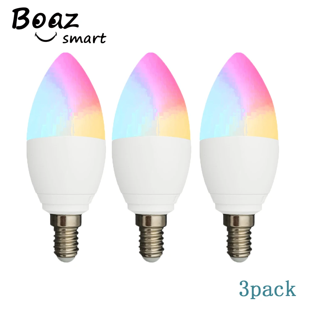 

Smart light E14 wifi Smart Bulb RGBW LED candle Light Work with Alexa Google Home IFTTT Voice Timer Control tuya smart Lamp