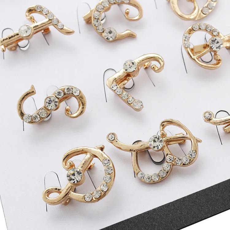 New Brooches Rose Gold Rhinestone Letter For Wedding New Brooches Rose Gold Rhinestone Letter For Wedding Women Men Crystal Pin Free Shipping In From Jewelry Accessories On