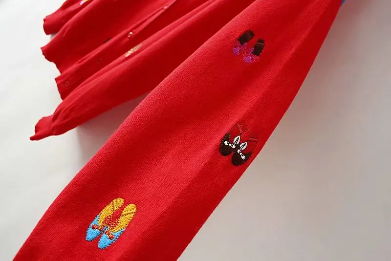 Плюс размер женский кардиган вязаный свитер 2019 весна-осень, с вышивкой длинный рукав женские свитера модные кардиганы женские топы