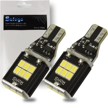 

Safego 2pcs T15 W16W 921 912 906 LED Car Exterior Light Bulb For Reversing Light ONLY Super Bright Xenon White 15-2835SMD 6000K