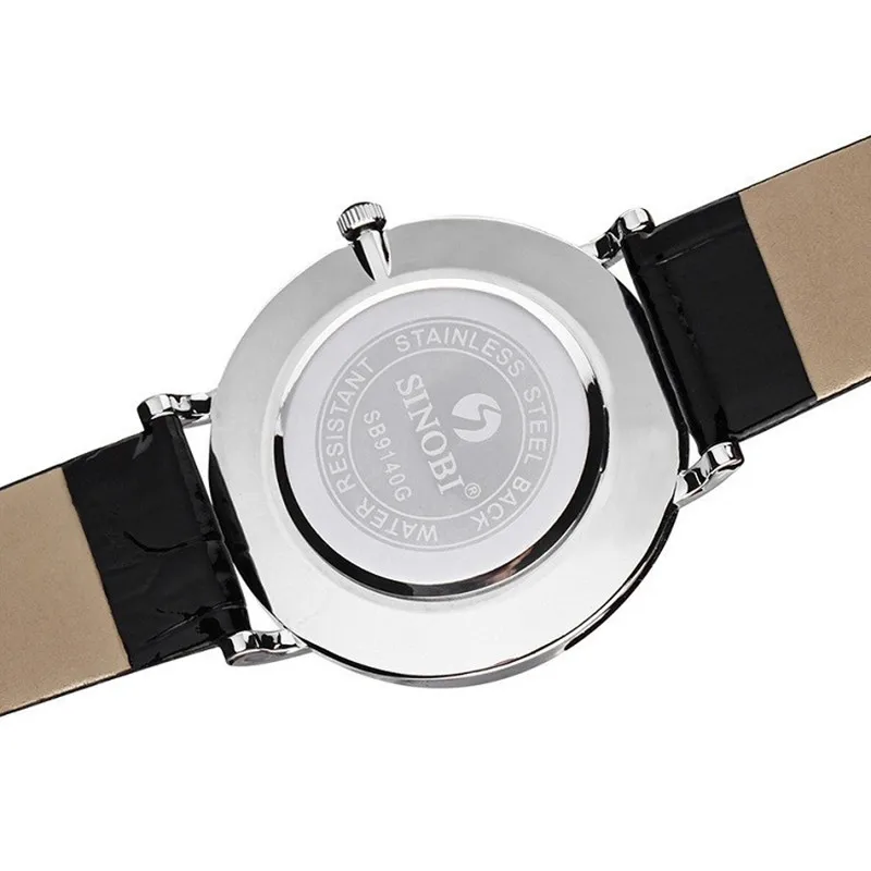 Sinobi, супер тонкий дизайн, кожа, для мужчин и женщин, лучшие кварцевые наручные часы, брендовые роскошные часы, кварцевые часы, наручные часы, relogio masculino