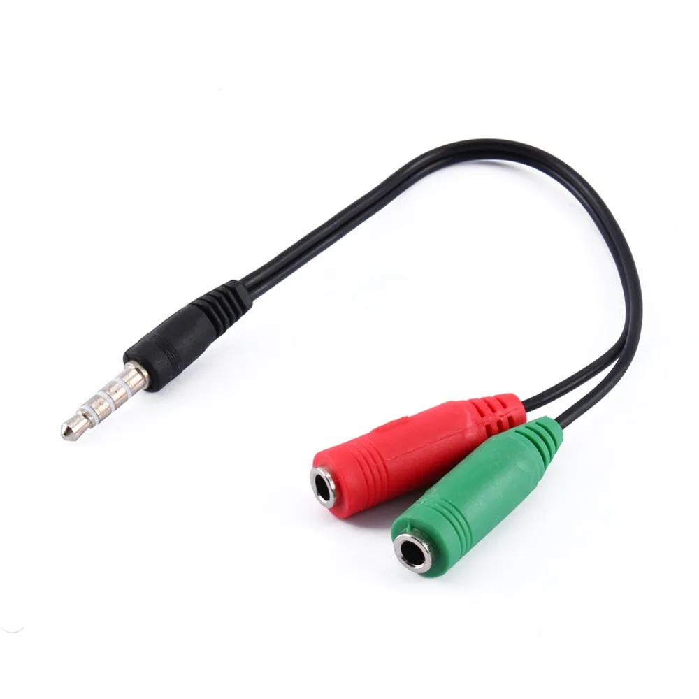 

New 3.5mm Stereo Headphone Microphone Audio Y Splitter Cable Adapter Plug Jack Cord