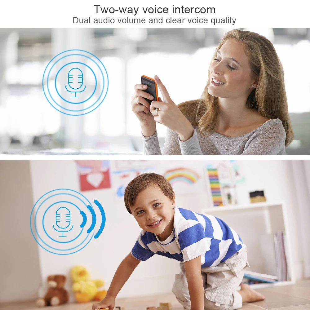 2 шт. беспроводная ip камера GRANEYWELL детский монитор Bluetooth WIFI P2P ночное обнаружение