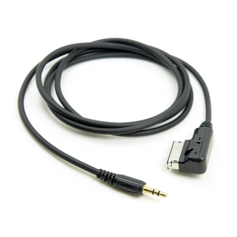 블랙 음악 인터페이스 AMI MMI 3.5mm 오디오 AUX 케이블 VW 및 Audi A3 A4 A5 A6 A8 Q3 Q5 Q7 자동차 MP3 플레이어