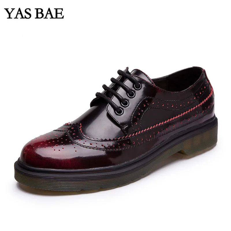 

Flat Burgundy Bootie Size 44 Best Genuine Martin Platform Female Marten Leather Low Heel Ankle Boots Oxfords Shoe for Women