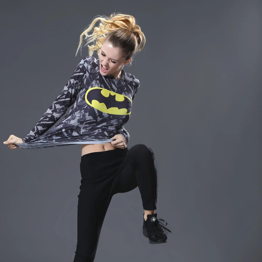 

Marvel Heroes T Shirt Women T-shirt Caption America 3D Print Avenger Compression Shirts Superman Shirt Tights training