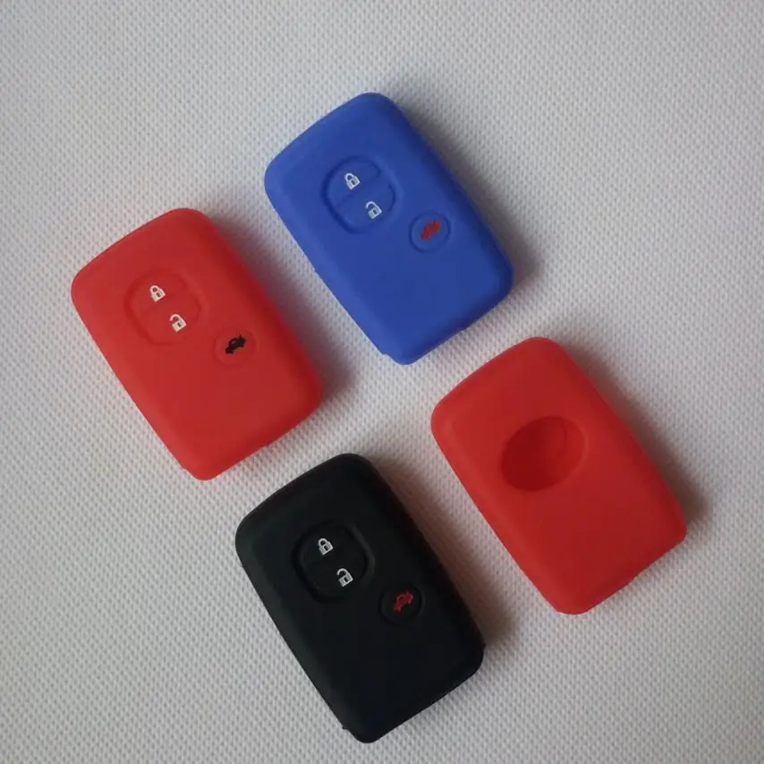 

Silicon key cover Case for Toyota Land Cruiser Camry Highlander Crown Prado Prius Aqua keys case 3 buttons car styling