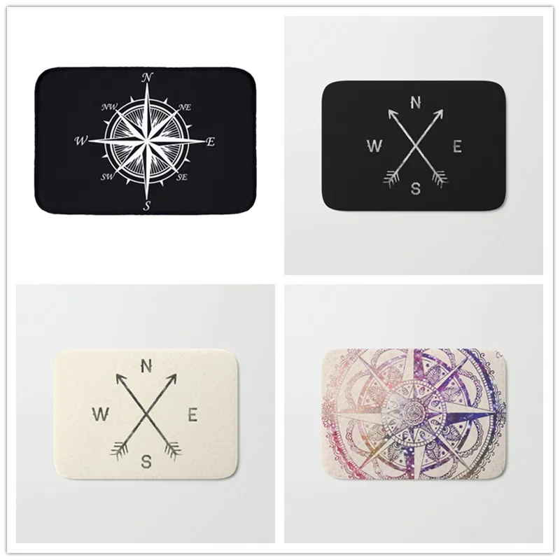 Simple Anchor Flannel Waterproof Mats Compass Arrow Carpets Bedroom Rugs Decorative Stair Mats Home Decor Crafts