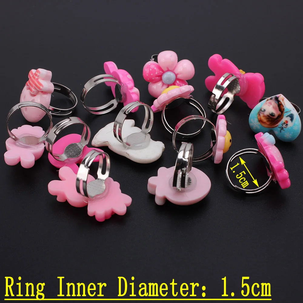 Wholesale 100pcs Mix Lot Animals Flower Assorted Baby Kids Girl Children's Cartoon Rings With Display Box