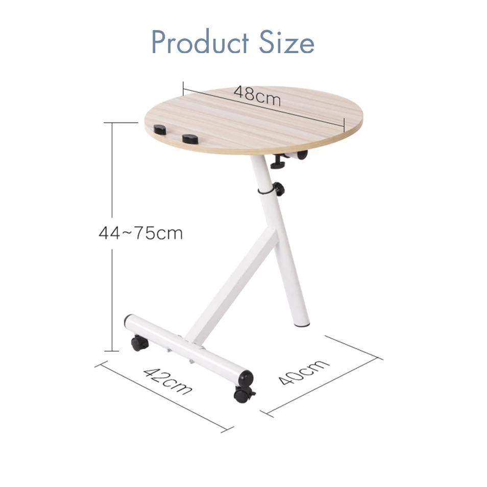 Передвижной подъемный стол круглый регулируемый чайный столик Регулируемая высота и угол журнальный столик для офиса подвижная мебель для спальни