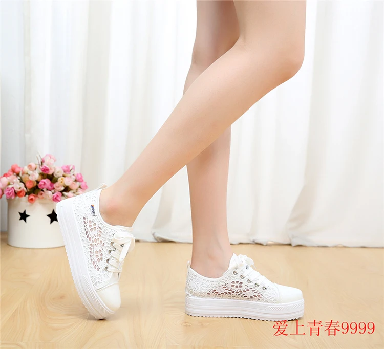 casual canvas lace shoes flat 