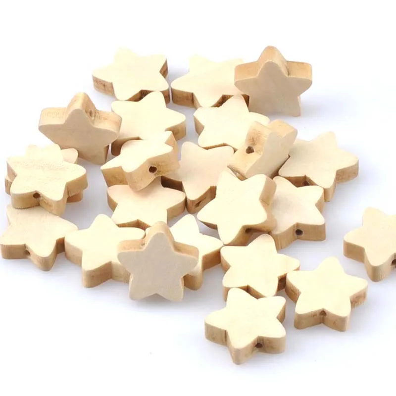 

19mm 20pcs Natural Wooden star Wooden Beads For kids Jewelry Making MT1482X