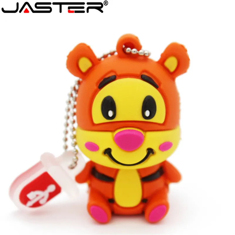 JASTER ЗАО 2,0 Usb флеш-накопитель с милым тиггером из мультфильма «ослик и пчела», Usb флешка, 4 ГБ, 8 ГБ, 16 ГБ, 32 ГБ, ручки из силикона