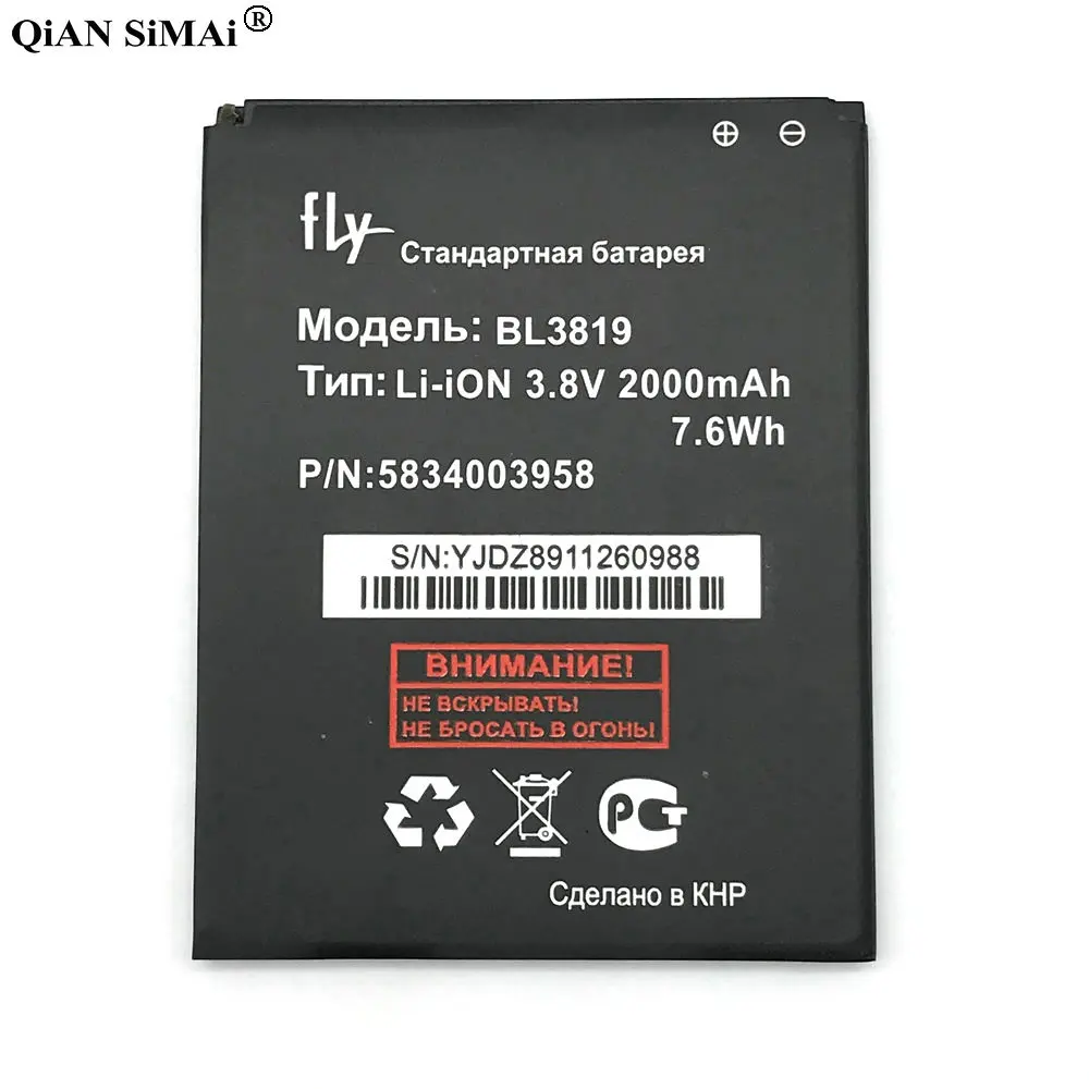 

2000mAh 2019 New BL 3819 BL-3819 BL3819 Battery For Fly IQ4514 Quad EVO Tech 4 BL 3819 IQ4514 Mobile Phone Replacement