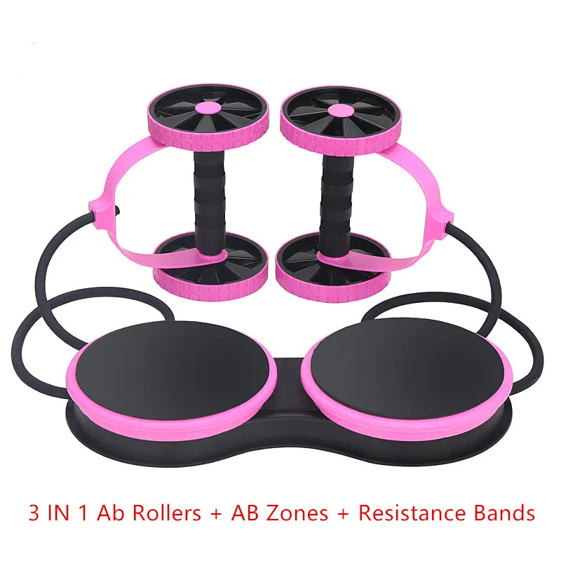 

3 in1 Ab Roller Wheel with Mat Abdominal Trainer Wheel Arm Waist Leg Exercise Multi-functional Fitness Equipment Exercise