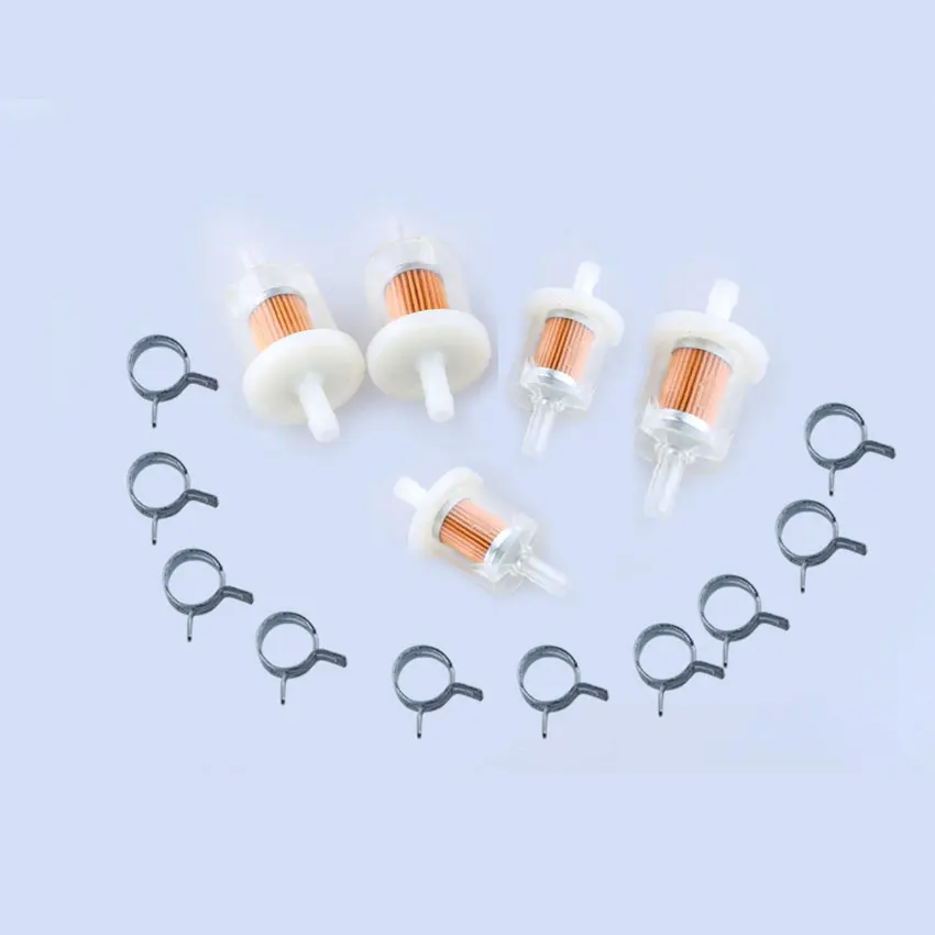 5 Fuel Filters & 10 Fuel Line Clamps for Briggs&Stratton 691035 493629