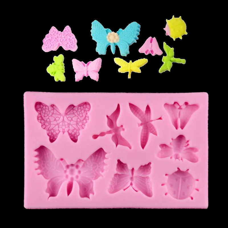 

Butterfly Ladybug Flydragon Bee Silicone Mold Liquid Clay Craft Concrete Molds for Plaster Designer DIY 3D Wall Panel