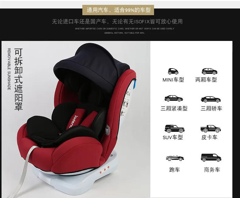 Детское автомобильное безопасное сиденье, вращение на 360 градусов, двустороннее, isofix интерфейс, от 9 месяцев до 12 лет, детские автокресла