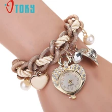 New Luxurious Rhinestone Bracelet Ladies Watch Coronary heart Bracelet Watches Metallic Preparation watches Quartz Watch relogio feminino #1226