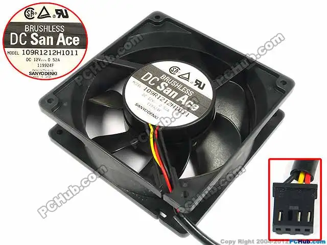 

Sanyo 109R1212H1011 DC 12V 0.52A 120x120x38mm Server Cooler Fan