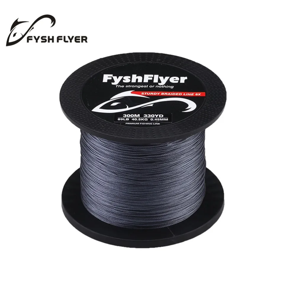 

FyshFlyer; 8X-PE Super Braided Fishing Line - 300M(330 Yard) Premium Quality;Power; STURDY - Gray, Blue, Green,Yellow,Rainbow