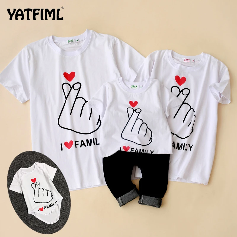 

YATFIML Family Look mommy and me Matching Outfits Clothes Father Mother mom Daughter Son baby Boys Girls T-shirt tshirt Summer