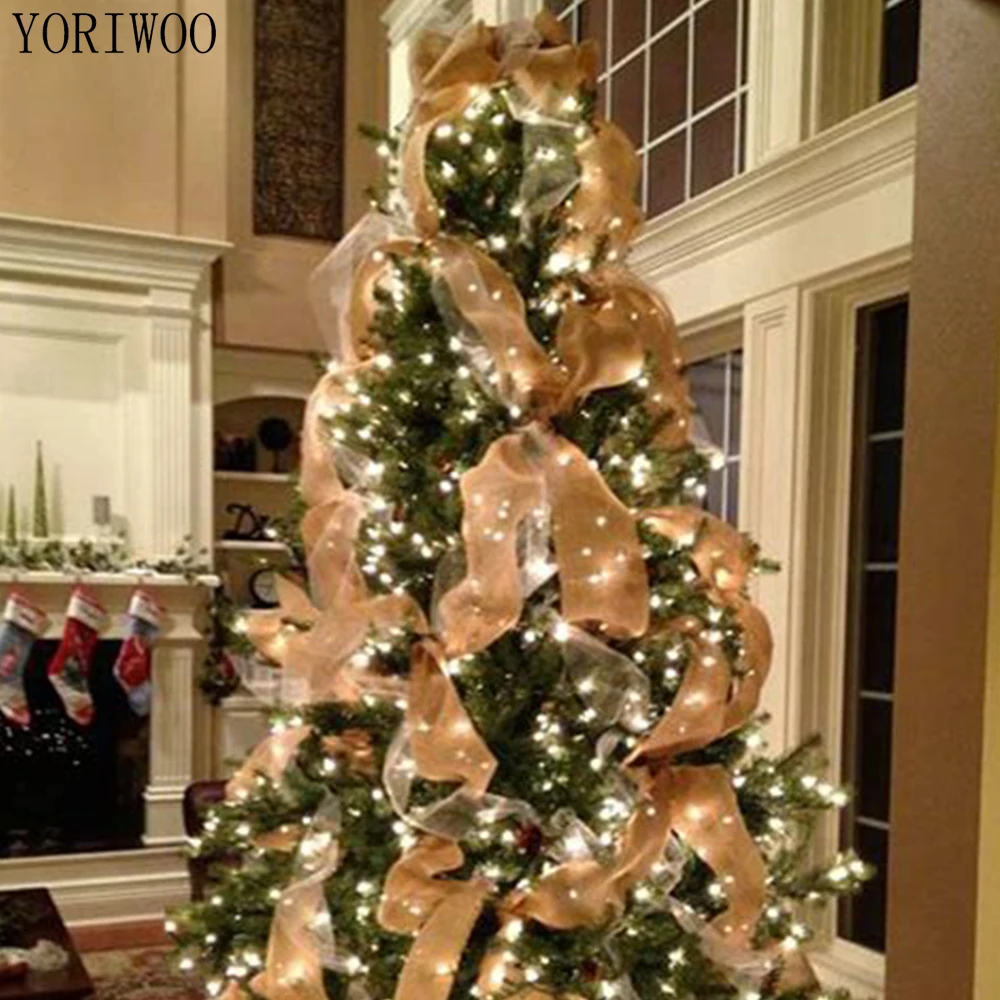 Йориу 2 м 5 см лента из джута, мешковины, винтажное свадебное украшение, сизаль, кружевная отделка, Hessian, деревенский орнамент для рождественской елки