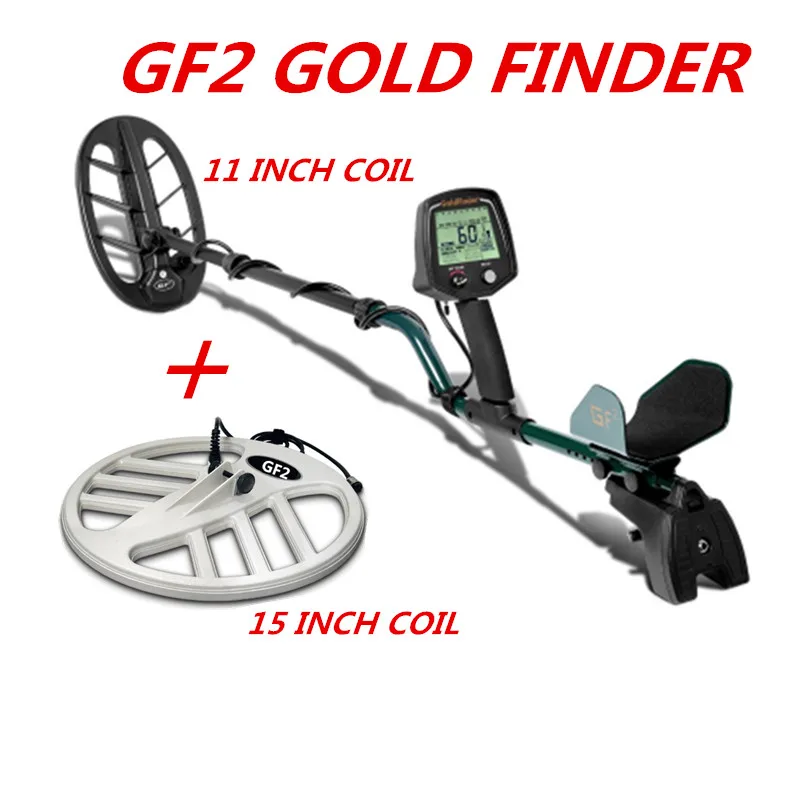 

Professional GF2 Metal Detector Underground Treasure Hunter Gold Digger High Sensitivity Metals Detector Finder With Two Coils