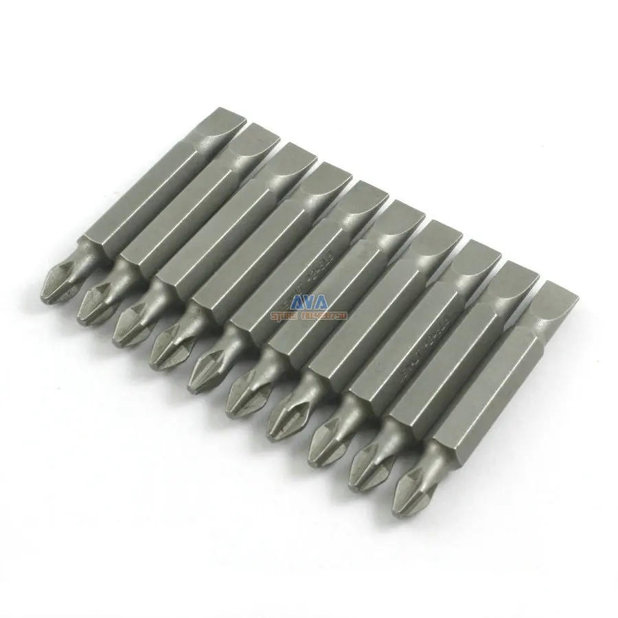 10 Pieces Phillips Slotted Double End Screwdriver Bit S2 Steel 1/4" Hex