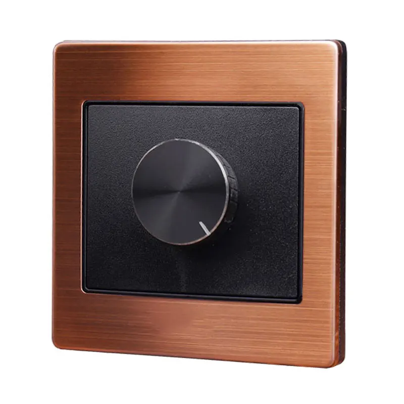  86 Type rose gold black Dimmer Switch Panel wall 220v 450W Stepless Switch Dimmer Incandescent Lamp - 32873035573