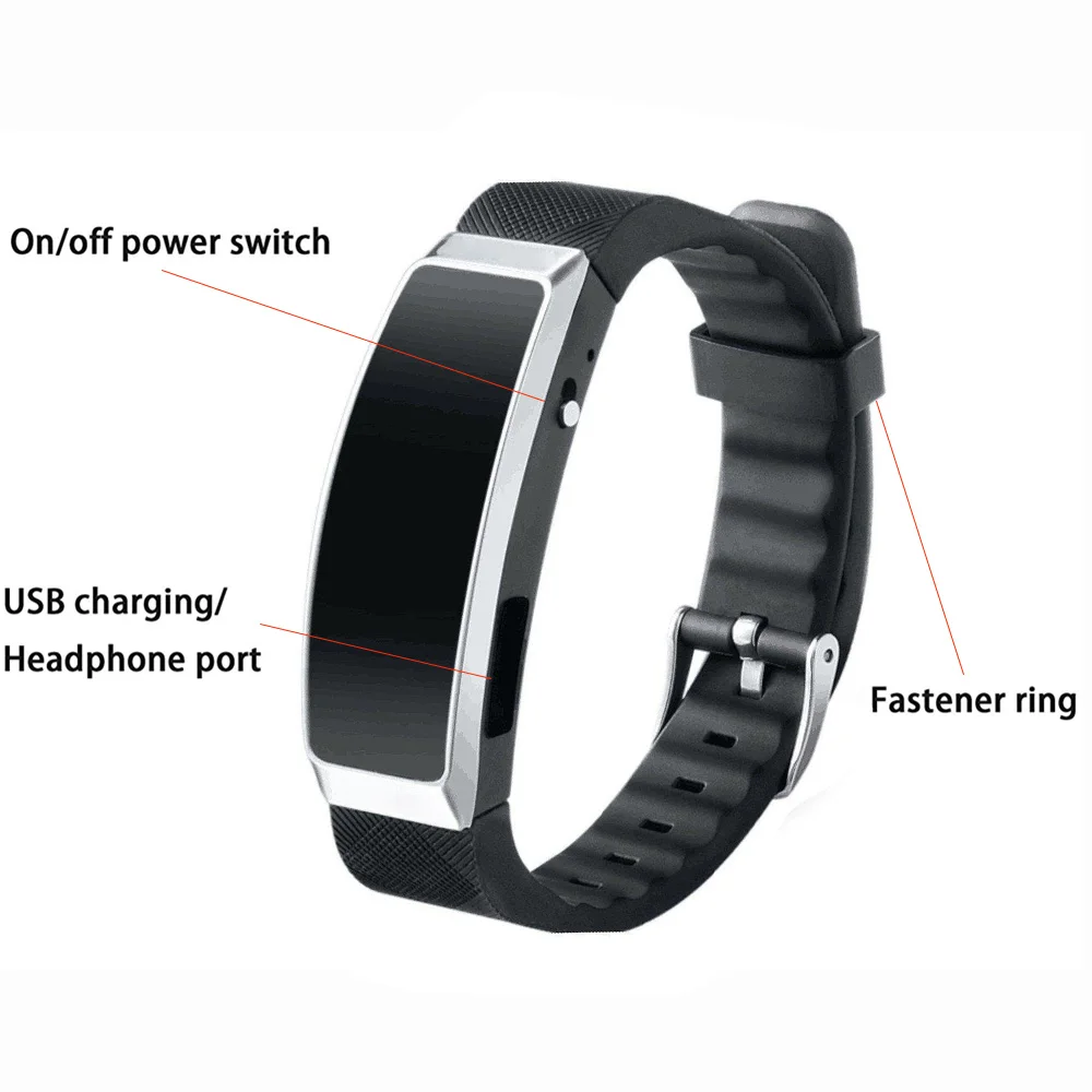 GEVO 8G Digital Voice Recorder Wristband MP3 Music Player Voice Activated Recorder Wearable Technology For Class Sports Lectures GEVO 8G Digital Voice Recorder Wristband MP3 Music Player Voice Activated Recorder Wearable Technology For Class Sports Lectures