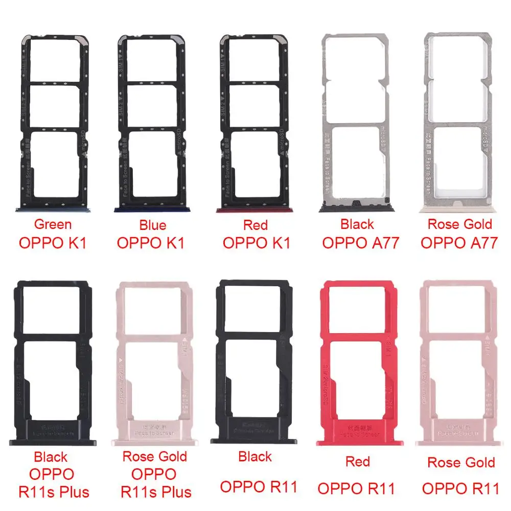 

SIM Card Tray+SIM Card Tray/Micro SD Card Tray for OPPO K1/ R11s Plus/A77/ R11