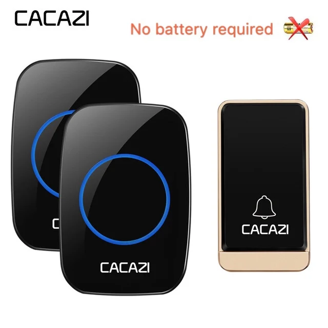 

CACAZI FA12 Self-Powered Wireless Doorbell Waterproof Smart No Battery Home Cordless Bell 200M Remote 38 chimes 1 2 button