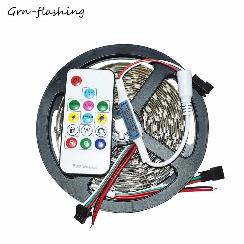 

DC12V WS2811 RGB Led Strip 5M 300Leds IP 30 2811 Addressable Programmable Dream Color Flexible Strip Lights with controllor