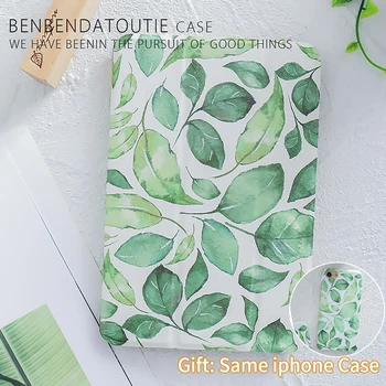 

Green Leaf Protective Shell Skin For iPad Pro9.7" 10.5 12.9 Air Air2 Mini 1 2 3 4 Tablet Cover Magnetic PU Case for New iPad