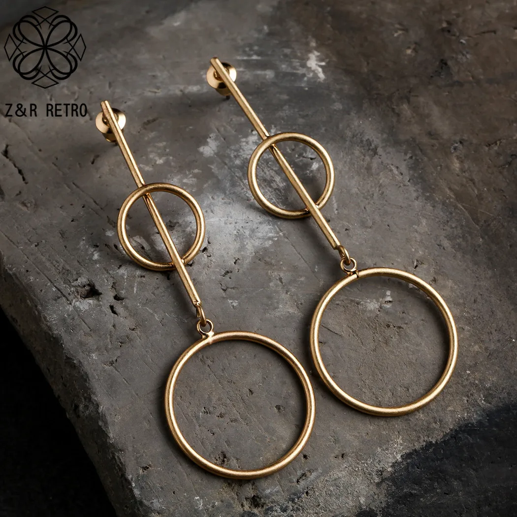 Горячая Распродажа, большие золотые серьги-гвоздики для женщин, ювелирные изделия, геометрические металлические очаровательные женские модные серьги,, свисающие серьги