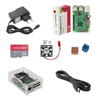 Raspberry Pi 3 Model B+16G SD Card+Cooling Fan+1.5M HDMI Cable+Acrylic Case+Heat Sink+5V 2.5A Power Charger for RPI 3/2 B+