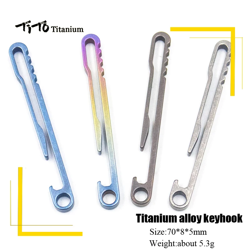 

TiTo titanium alloy key chain clip multipurpose buckle keyring hike belt bottle opener key keychain multifunction camp outdoor